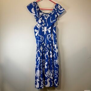 Lilly Pulitzer Women's Med Crowley Dress Dock Hopper Blue White Coastal Nautical